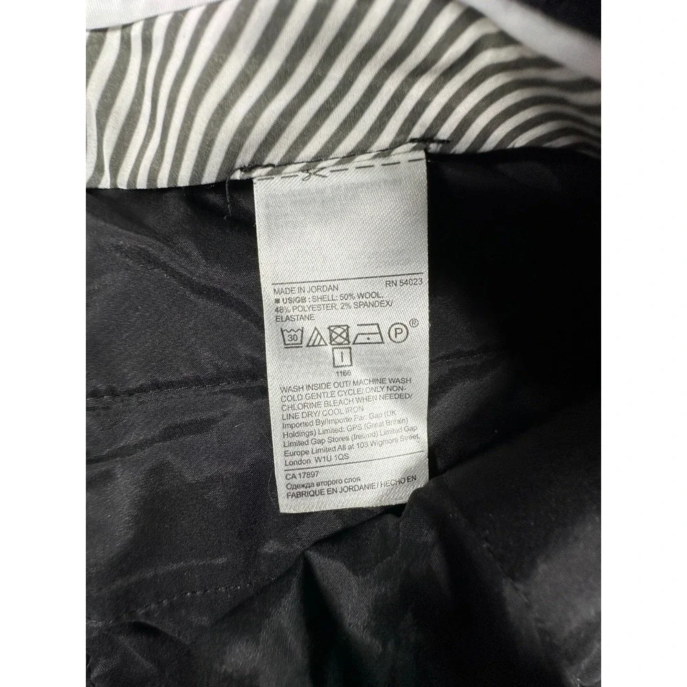 Banana Republic Avery Trouser Pants Womens Size 10P Black Stretch Wool Slacks
